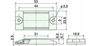 キャッチマグネット SMC-129　平型キャッチマグネット 外形図